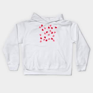 I Heart You Red and Pink Lollipop Pattern Kids Hoodie